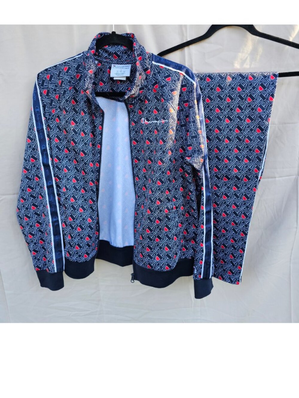 Women's USA Champion All-Over Print Track Suit - Size Large - Red White and Blue